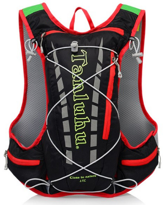 런닝조끼 스포츠배낭 자전거배낭 마라톤배낭, 블랙, 1개