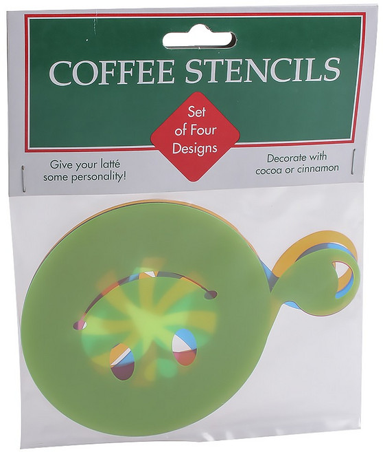 허니캔두 커피 스텐실 커피아트용품, 혼합 색상, 4개입