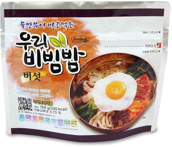 전투식량 우리비빔밥 버섯 (1개/3개/5개/10개/박스세트), 100g, 1박스