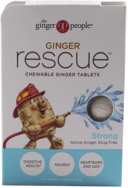 Ginger People 진저 리스큐 츄어블 진저 타블렛 스트롱 24개입, One Color, 1개 - 쿠팡