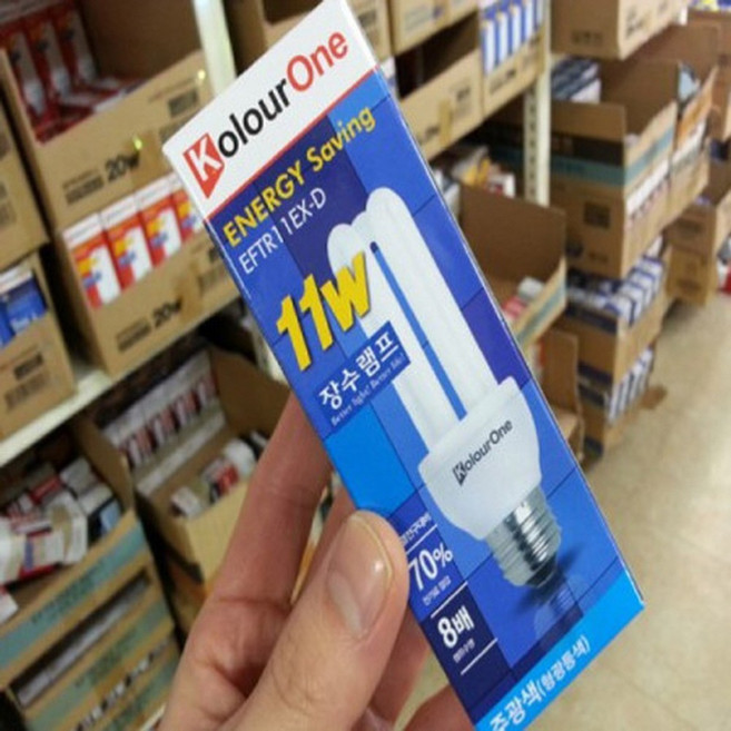 장수 삼파장전구11W 주광색 전구색 삼파장램프 형광등, 장수 삼파장전구11W-주광색(하얀색), 1개