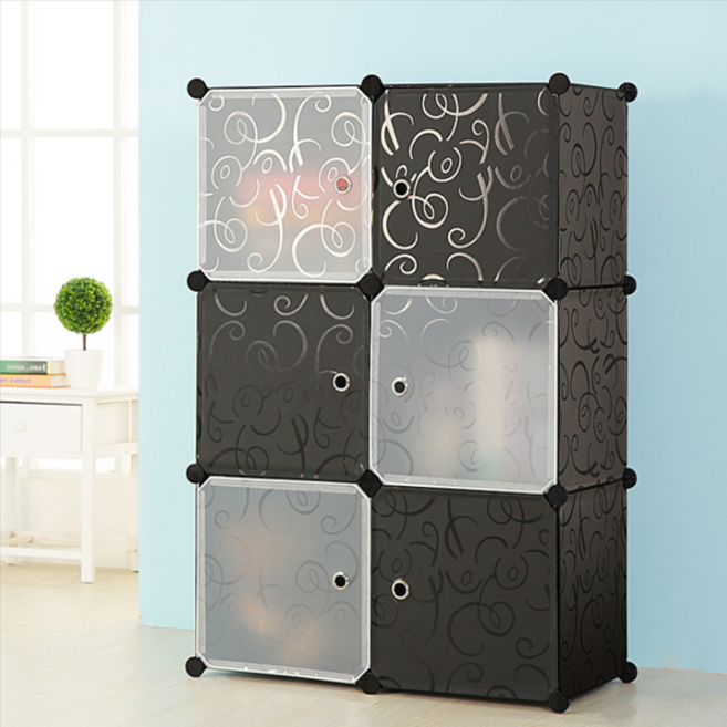 심비오시스 다용도 인테리어 조립식 수납장 수납함 [2~20칸], 6칸(보드23/도어6/커넥터24/자석6)