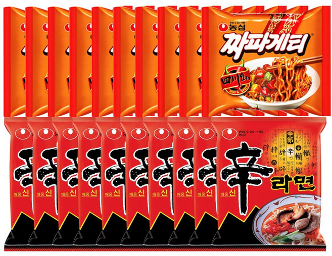 [ 농심 ] 사천 짜파게티 10개 + 신라면 10개, 1개