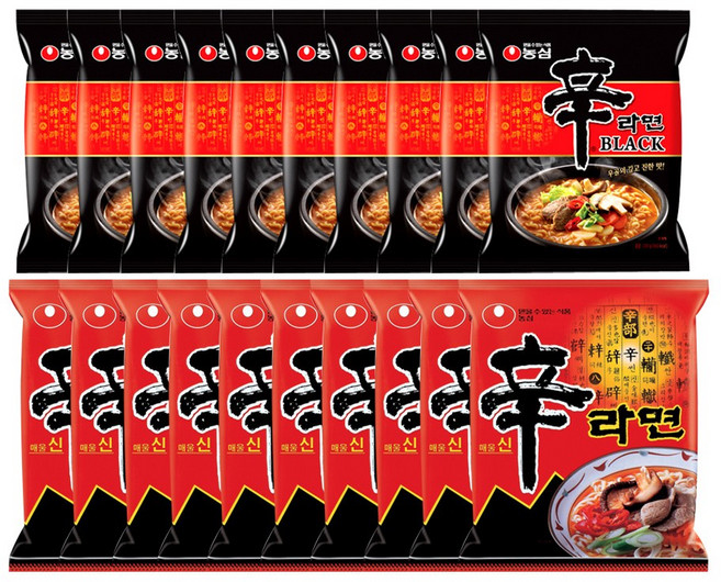 봉지)농심신라면블랙 10개 + 봉지)농심신라면 10개, 20개