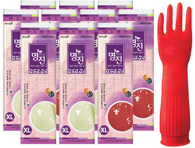 명진 고무장갑 10켤레 M L XL, 대(L), 10개