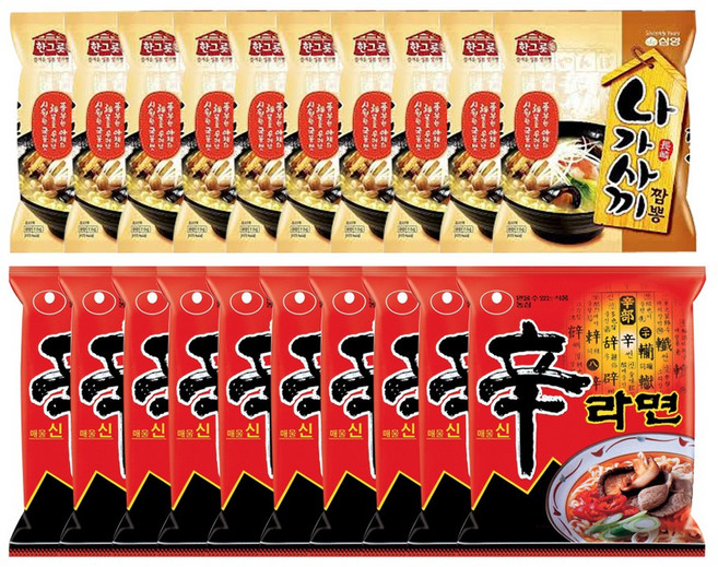나가사끼짬뽕 10개 + 농심신라면 10개, 1개