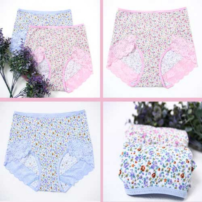 큰옷빅진 빅사이즈 실크 텐셀꽃팬티 32~40 (U1771)