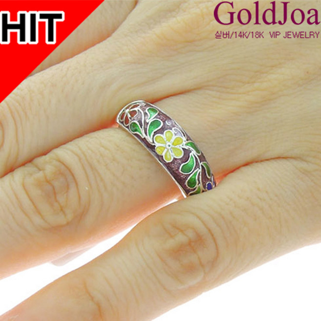 세련된 칠보반지 고급 실버반지 (20951r) 순은 925 은반지 가락지