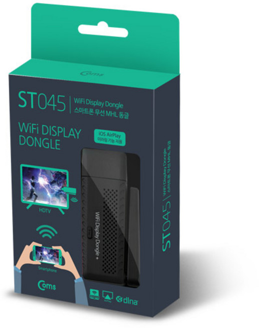 Coms 아이폰지원 미라캐스트 동글 윈도우캐스트 ST045Plus, 1개