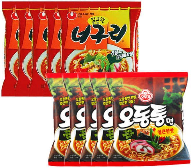 오뚜기+농심 오동통면x5개+너구리x5개, 1개