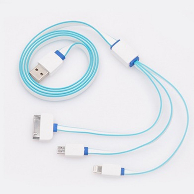 MLP-F100 usb 휴대폰 멀티 충전 케이블 3in1, Sky, 1개