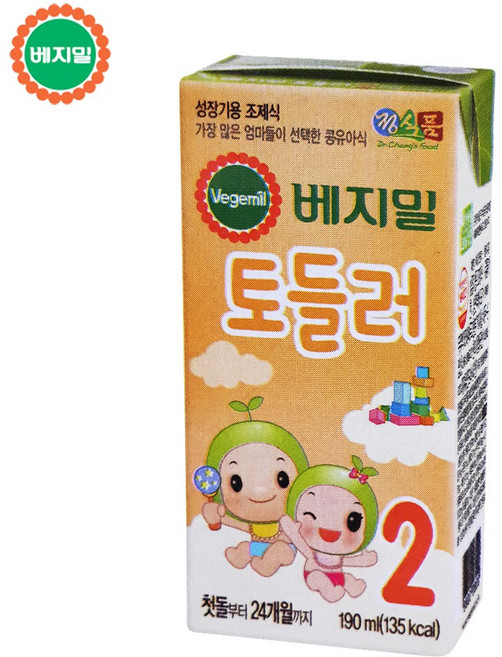 [정식품] 유아식 베지밀 토들러 2단계(첫돌~24개월) 190mlX16팩 아기두유, 190ml