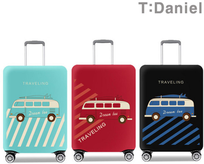 TRASKDANIEL 코코아이티 스판덱스 캐리어커버 방수 18-32인치 지퍼벨트잠금