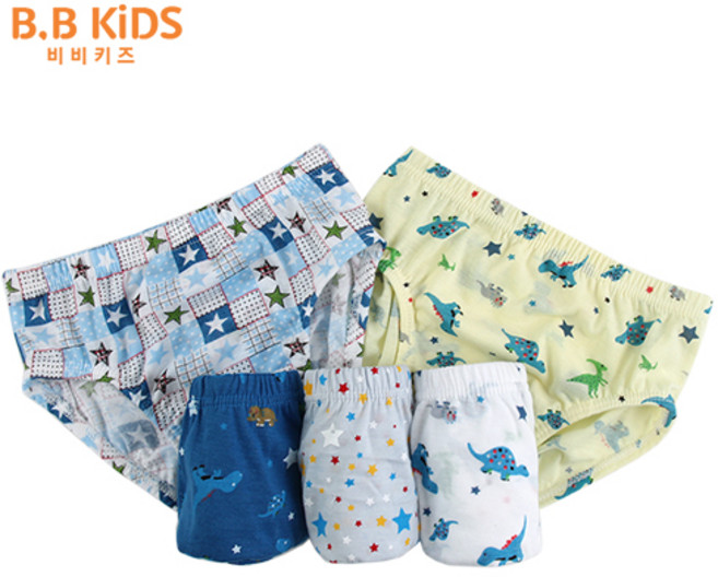 한스속옷 비비키즈 스타공룡 남삼각 5매입 / 남아동 / 팬티 / 아동속옷 / 세트 / 주니어