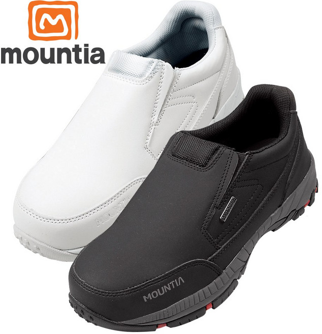 마운티아 MT-04 안전화 슬립온 블랙 화이트