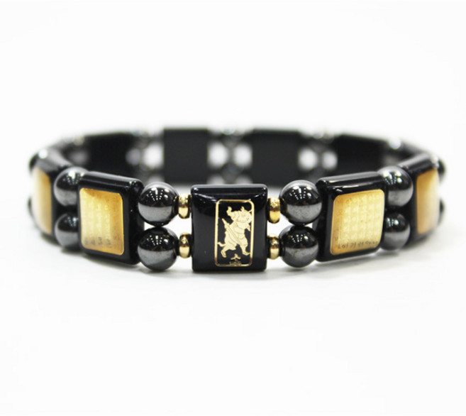 오닉스 자석 12지 반야심경 합장주 - 불교 염주팔찌 자석팔찌 건강팔찌