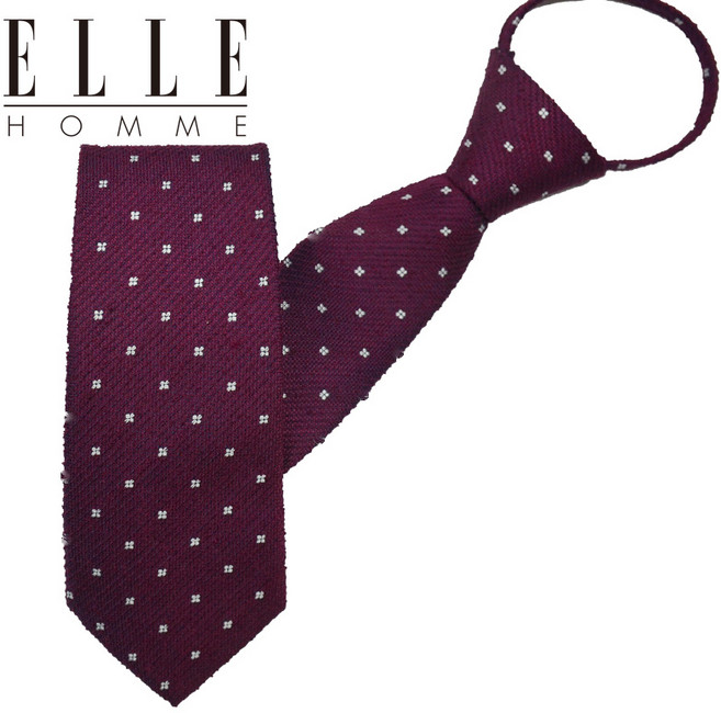 [ELLE HOMME] 엘르옴므 실크 지퍼/자동 넥타이-마타리 와인 7cm