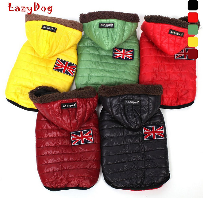 레이지독 애견 유니언잭 패딩, 레드, 1개