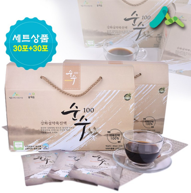 강화군산림조합 순수100 강화섬 약쑥진액(30포) 2박스, 2.4L, 1세트