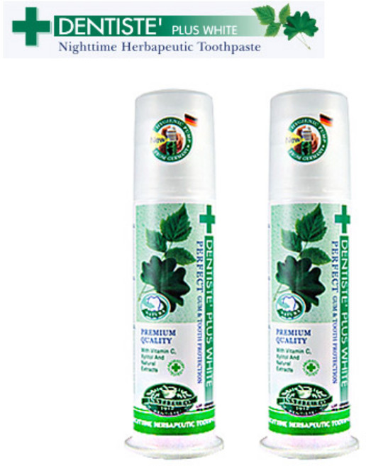 덴티스테 플러스화이트 펌프형 치약, 170g, 2개