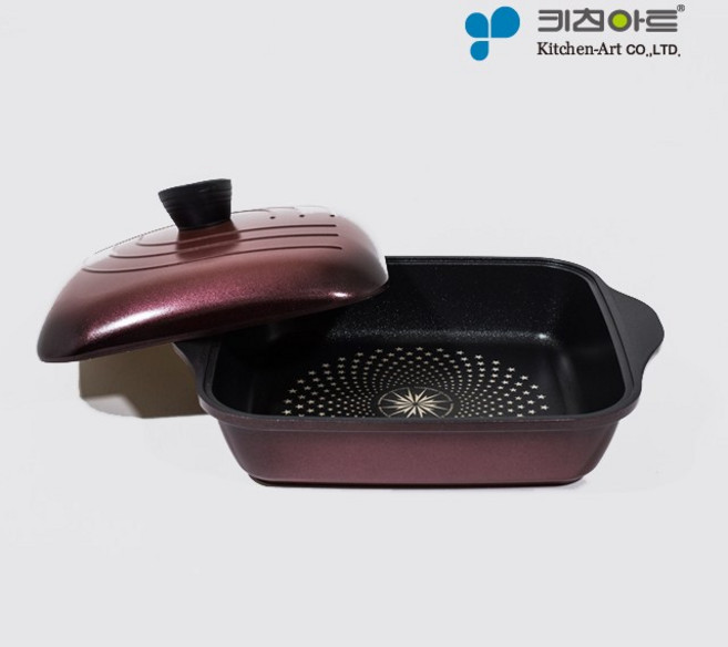 키친아트 군고구마 무수분 직사각냄비, 28cm, 1개