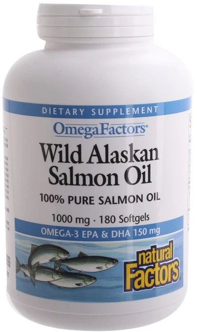 내추럴팩터스 오메가팩터스 와일드 알래스카 연어 오일 1000mg 글루텐 프리 소프트젤, 180정, 1개 - 쿠팡