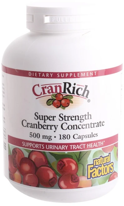 네추럴팩터스 크랜리치 슈퍼 스트랭스 크랜베리 컨센트레이트 500mg 캡슐, 180정, 1개 - 쿠팡