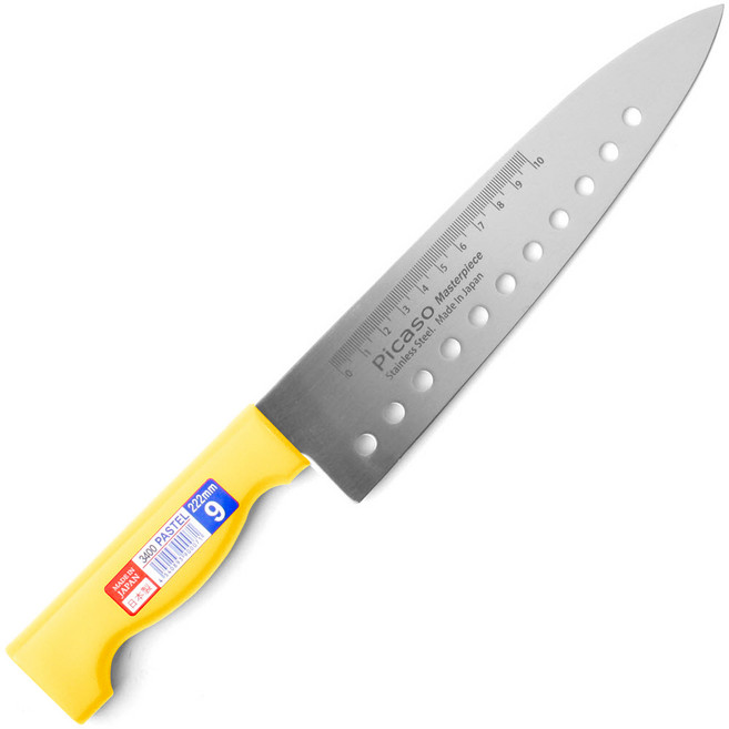 토탈하우스 일제 피카소 칼라 타공식도 9인치 구멍식도 식칼 식도, 1개