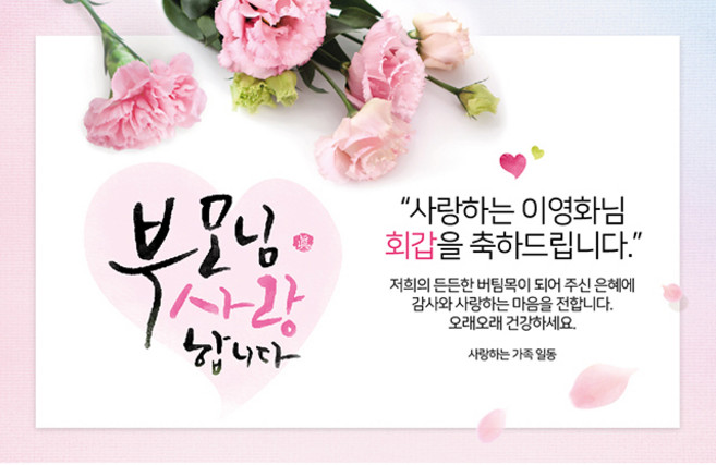 애니데이파티 카네이션편지 (네임형) 현수막, 고희(칠순)