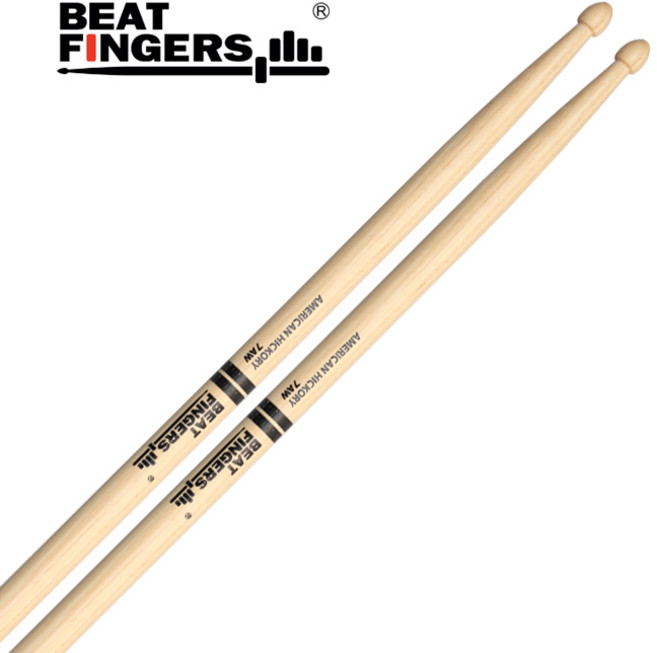 비트핑거스 북미산 히코리 7A 드럼스틱 BF-AH7AW, 1개