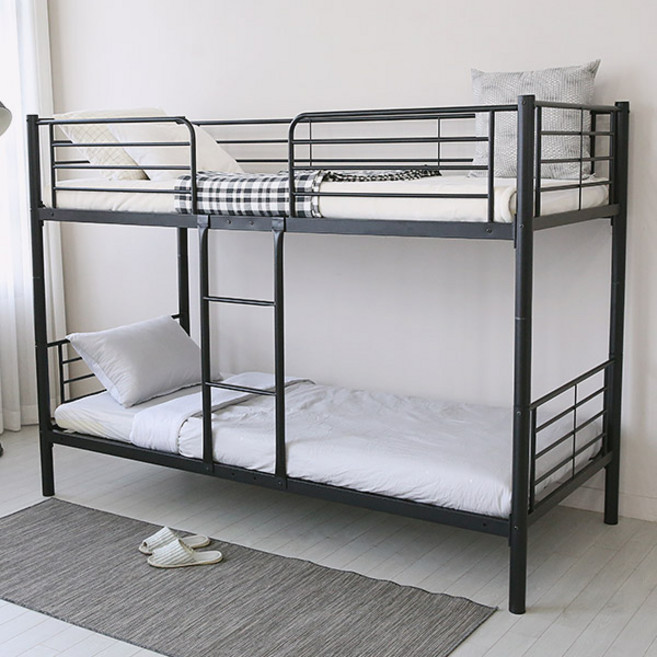 일루일루 코지 분리형 2층침대 프레임 성인 이층 저상형 낮은 철제 기숙사, 블랙(SS)/프레임만