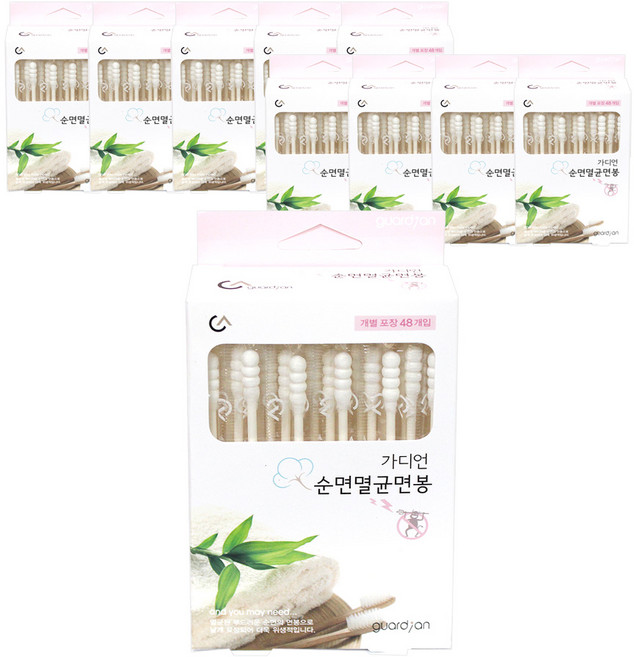 가디언몰 순면 멸균 면봉, 48개입, 10개