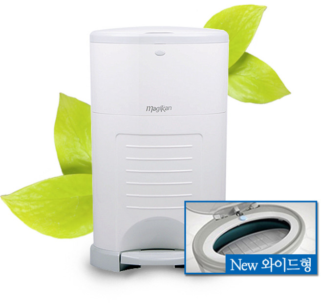 매직캔 와이드 기저귀 휴지통 M250NSW, WHITE, 20L