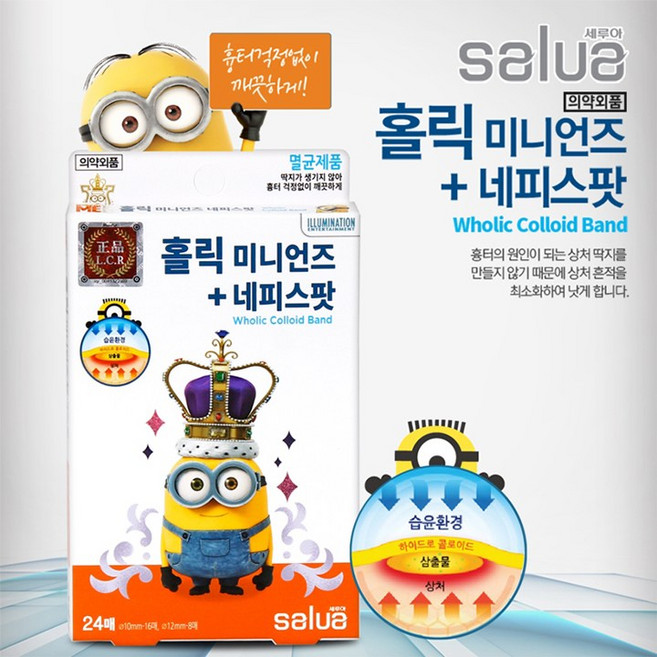 아이엔지뷰티 세루아 미니언즈 스팟패치 여드름패치, 1개, 24매입