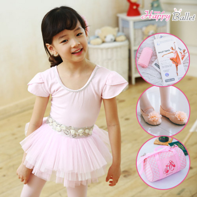해피발레 여아용 플로라 튜튜 발레복 4종세트