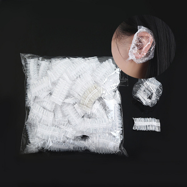 스플리트 염색용 비닐 귀마개 100매 이어캡, 100개