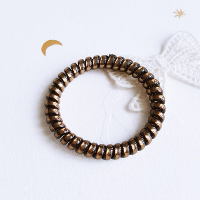 이엘컴퍼니 메탈릭 전화선 머리끈 얇은 스프링 헤어끈