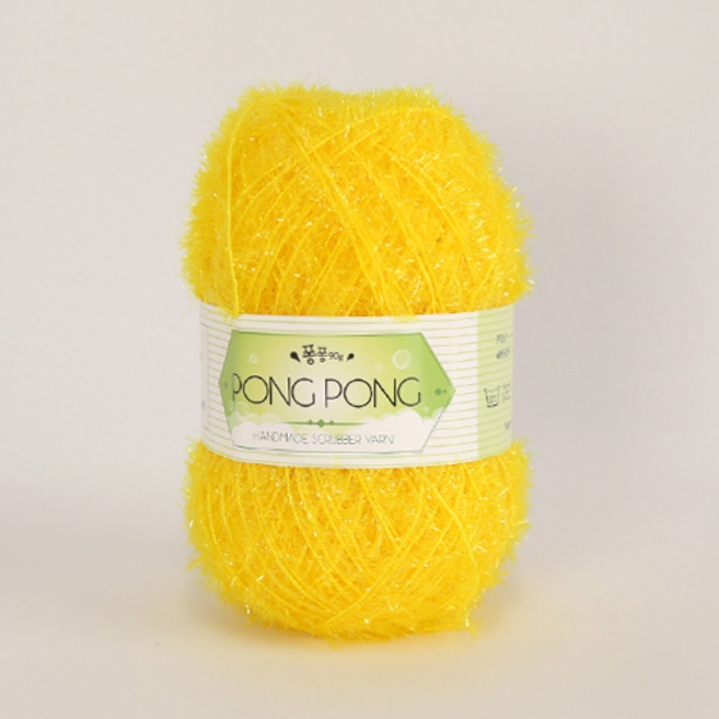 [앵콜스] 퐁퐁수세미실 (10+1/사은품) 뜨개실 털실 손뜨개, 18 호박노랑, 1개