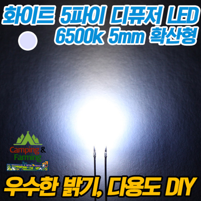 5파이 라운드 디퓨저 LED (화이트), 1개