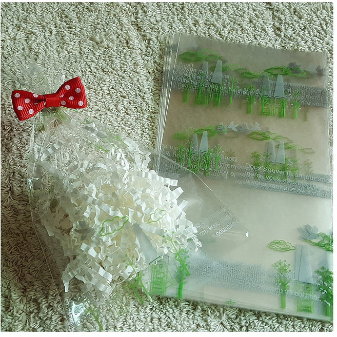 오케이샵 opp봉투 쿠키봉투 빵봉지 선물포장지 명함봉지 전단지봉투, (F002)비접착-풍경12x20-20장, 1세트