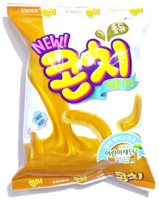 크라운 콘치 크림치즈 과자, 66g, 1개