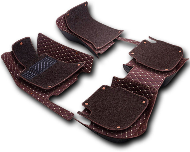 기아 더프레스티지 K7 B-TYPE 자수+코일 고급 가죽 이중 입체카매트, 1+2+4열