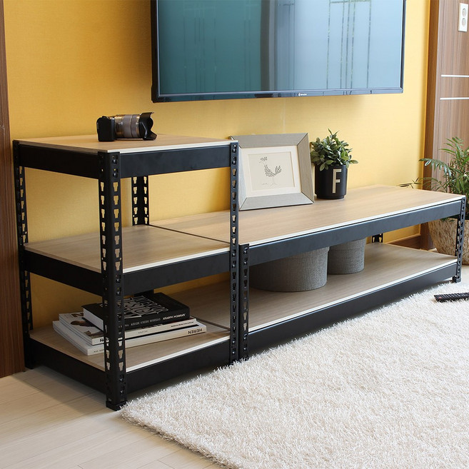 스피드랙 TV 테이블, TV거실장 1500x400x330 2단 백색