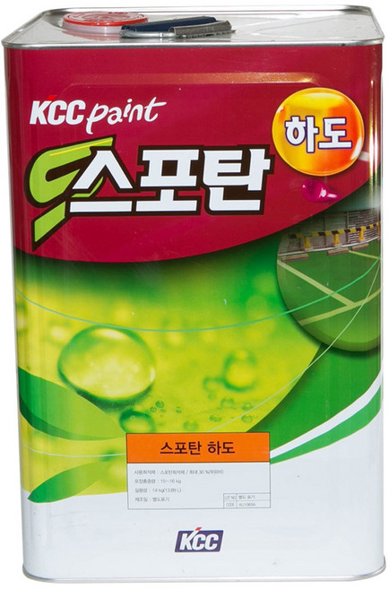 KCC 옥상 우레탄 방수재 1말(대용량) 스포탄 하도 14kg 모노탄 1액형 중도 16kg 스포탄 상도 12.6L 모노탄 옥상방수 우레탄방수 2액형, 스포탄하도 14kg, 14L, 1개