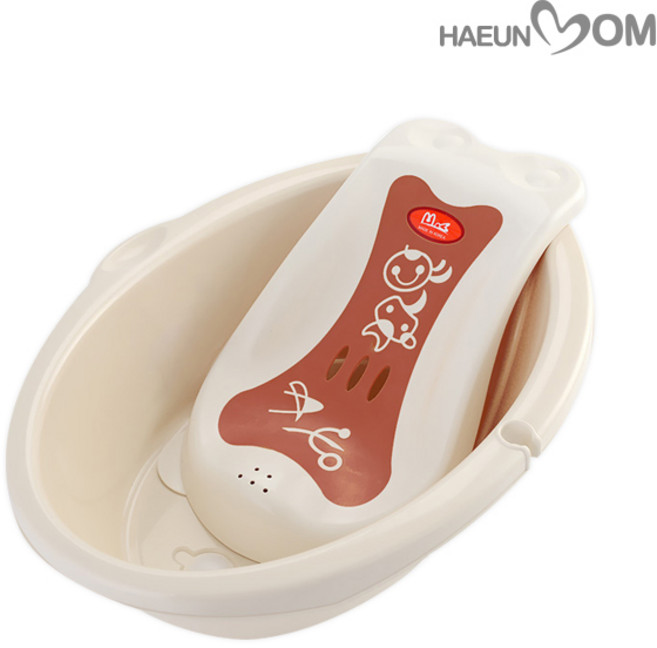 하은맘 신생아욕조 (욕조+등받이세트) 유아욕조 아기욕조, 아이보리, 1개