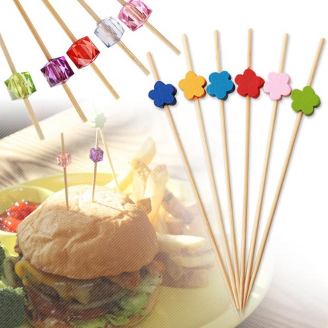 베스트데코 컬러 대나무 꼬지 꼬치, 나무꽃 꼬지_하늘(100매), 1개