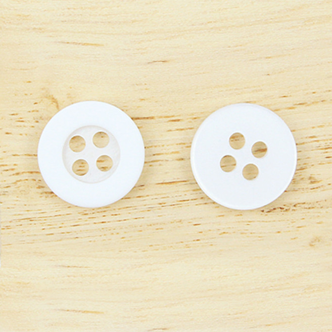 (1개) 와이셔츠 단추 11mm 화이트단추 블라우스 와이셔츠 홈패션단추 투톤단추, 1개
