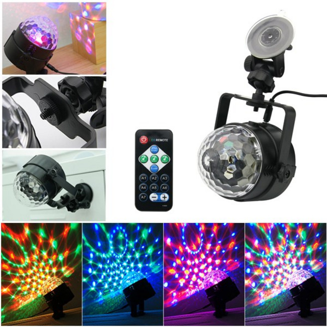 COMS 강력 흡착판으로 어디든 설치가능 LED 미러볼 & 리모콘, 강력 흡착판 LED 미러볼 & 리모콘 IE141