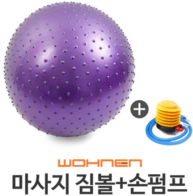 WOHNEN 다이어트짐볼, 마사지짐볼(보라)65cm(펌프O)