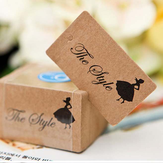 자체브랜드 라벨 택종이 tag 4묶음, 발레리나